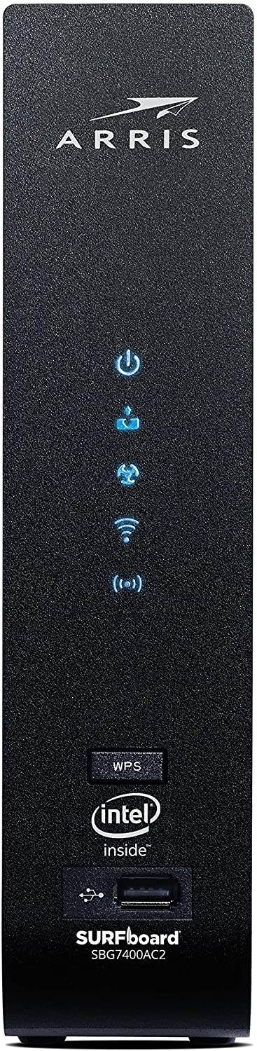 ARRIS SURFboard SBG7400AC2 DOCSIS 3.0 Cable Modem & AC2350 Dual-Band Wi-Fi Router, Approved for Cox, Spectrum, Xfinity & others (black)