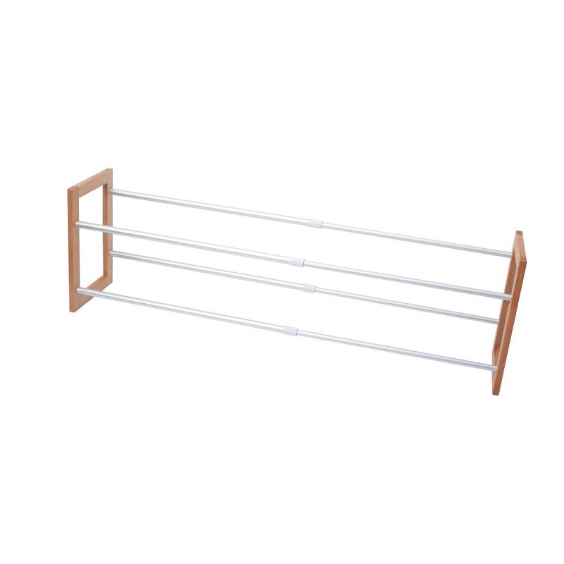 IRIS 2 Tier Slim Stackable Metal Shoe Rack Black