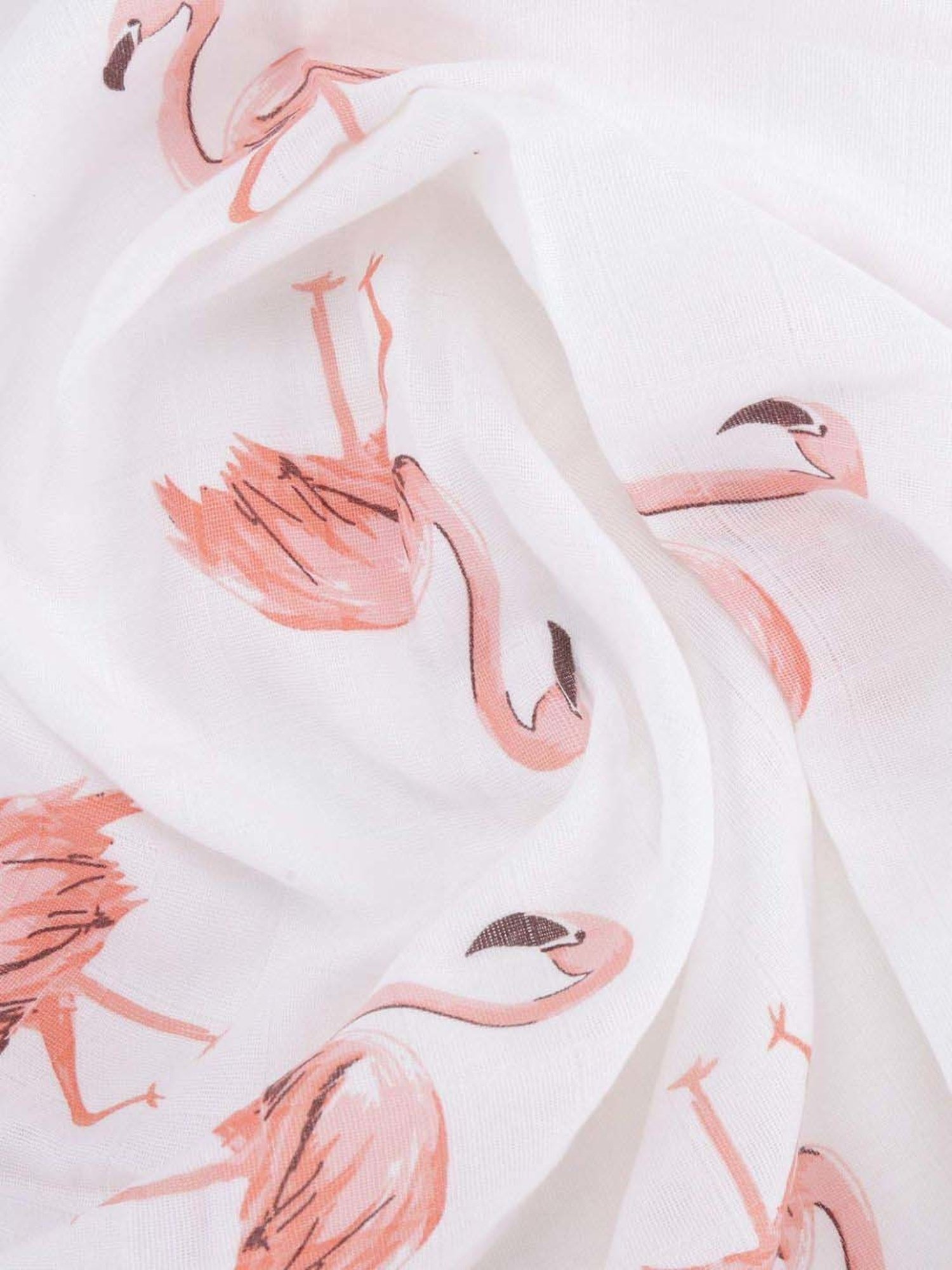 Haus & Kinder Kids White & Bubblegum Pink Cotton Printed Swaddle (Pack of 2)