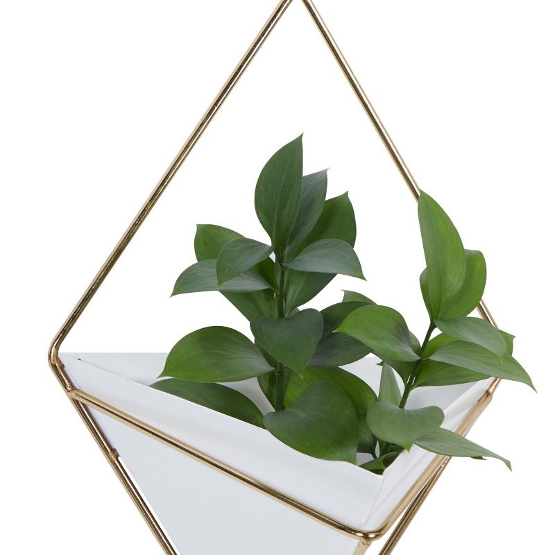 Set of 2 Metal Hanging Planters White - CosmoLiving by Cosmopolitan