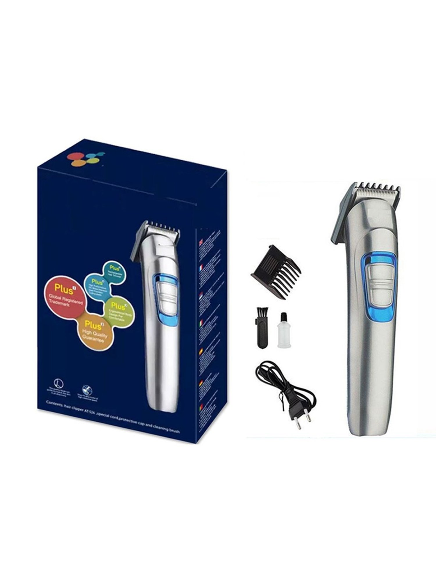 HTC AT 526 Rechargeable Trimmer with 45 min Runtime, 1 Length Settings (Silver)