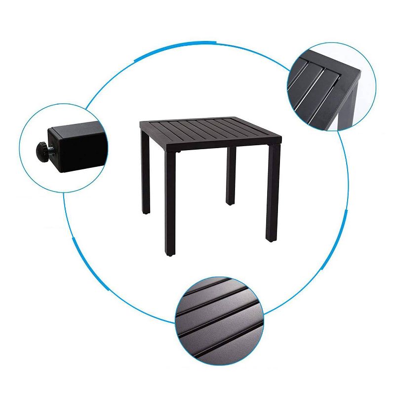 Circi 5pc Outdoor Dining Set - Black and Charcoal - CosmoLiving by Cosmoplitan