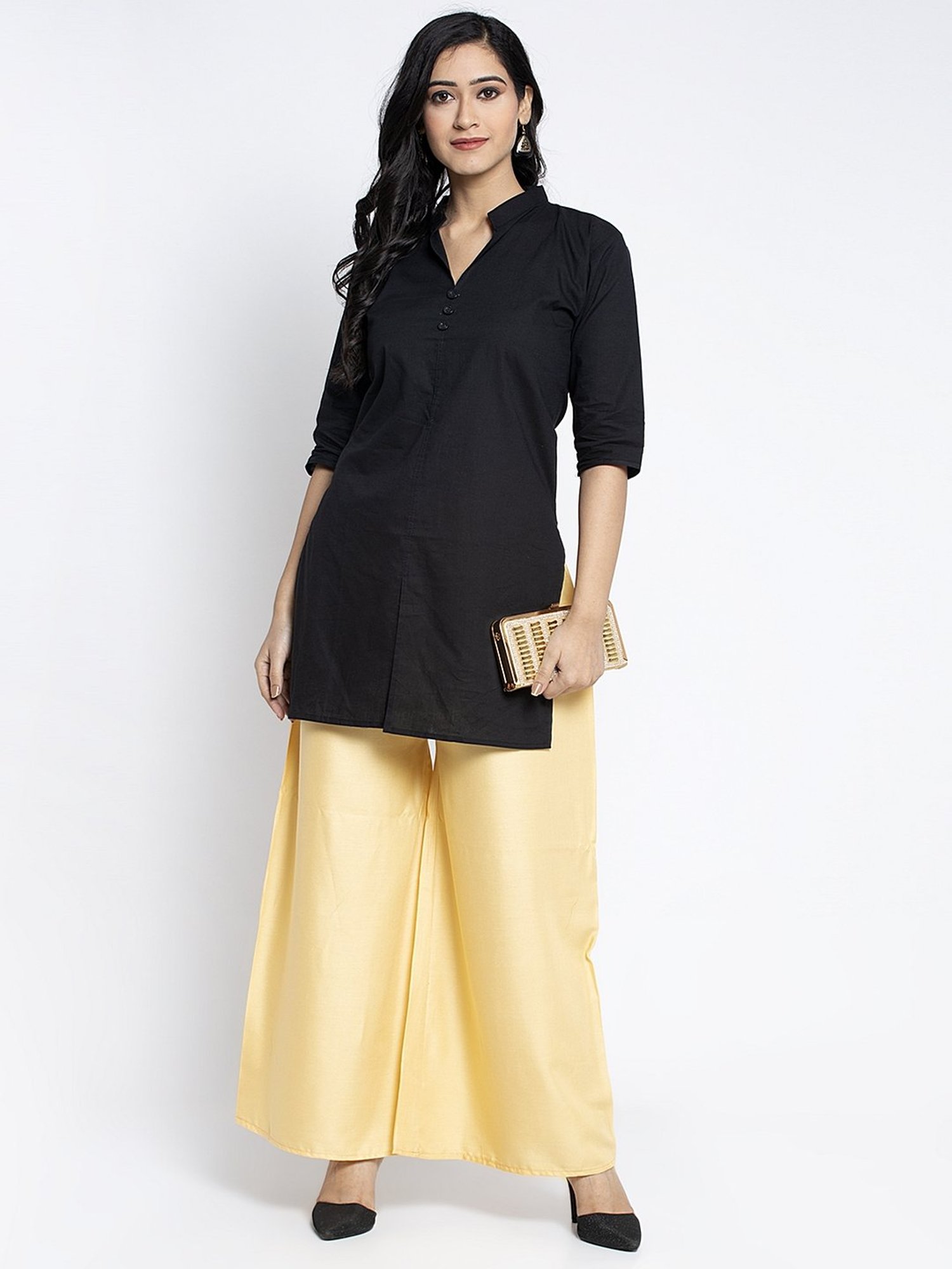 Gracit Green & Beige Printed Palazzos - Pack Of 2