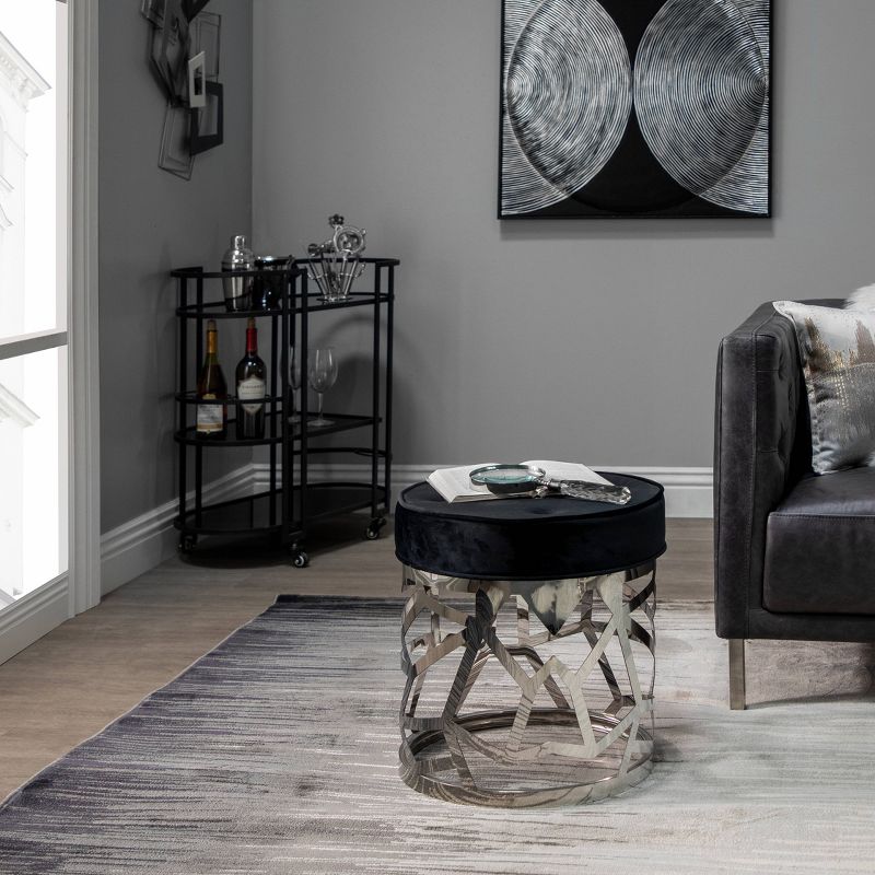 32" Metal 3 Tier Bar Cart Black - Sagebrook Home