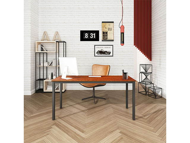 Computer Desk 63" Modern Sturdy Office Desk PC Laptop Desk Study Writing Table for Home Office Workstation,Sandalwood,GT173