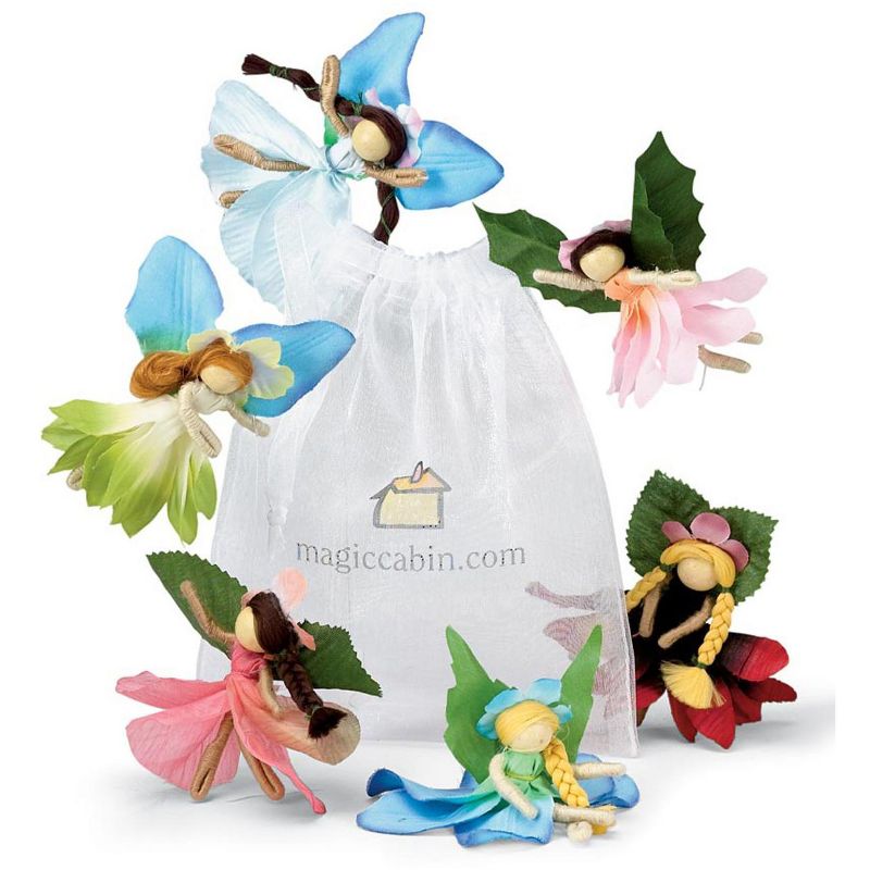 Magic Cabin - Fairy Dolls - Take-Along Posable Pocket Fairies for Kids, Set of 6