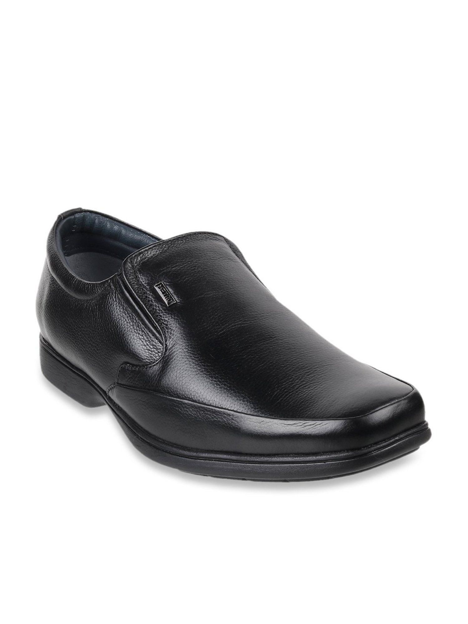 Metro Men's Charcoal Black Formal Moccasins