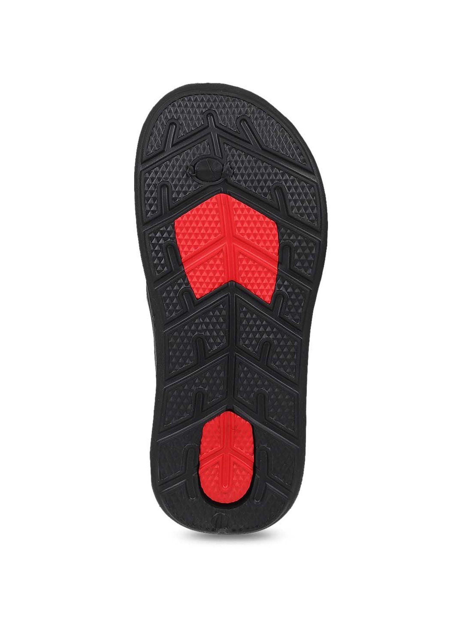 Carlton London Men's Jet Black & Red Flip Flops