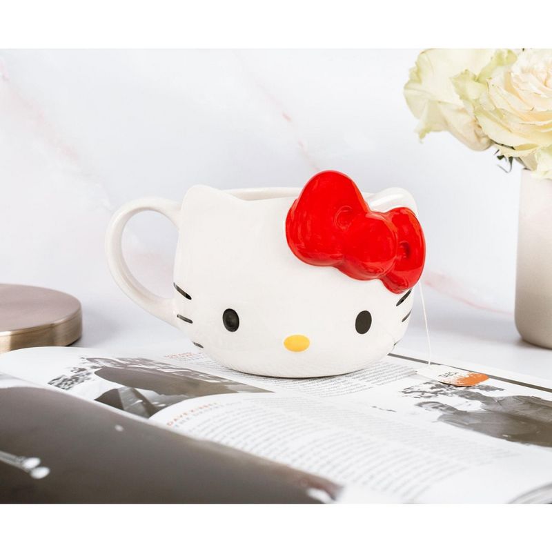 Silver Buffalo Hello Kitty Ceramic 3D Molded Mug | Holds 22 Ounces