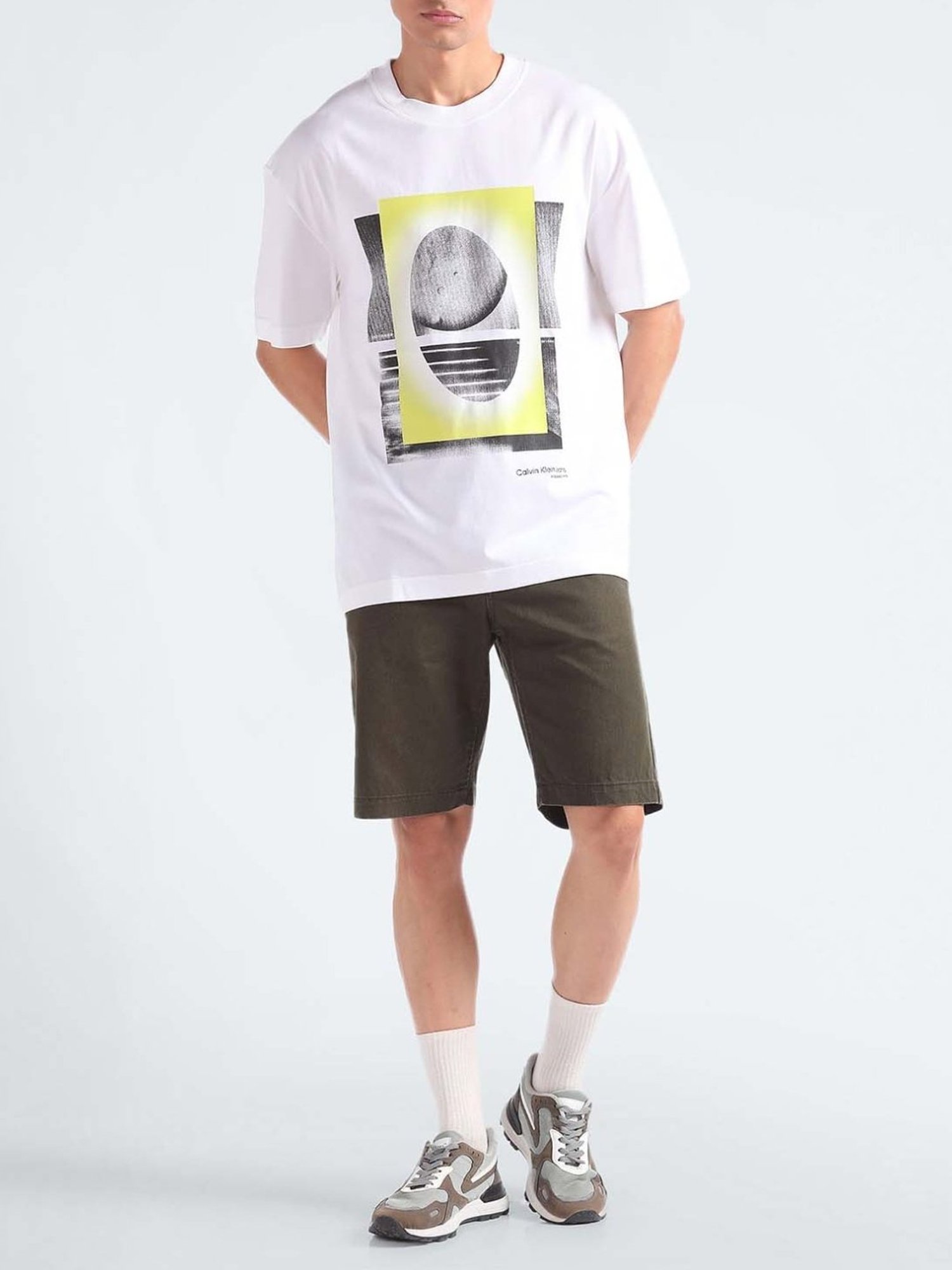 Calvin Klein Jeans Bright White Graphic Comfort Fit T-Shirt