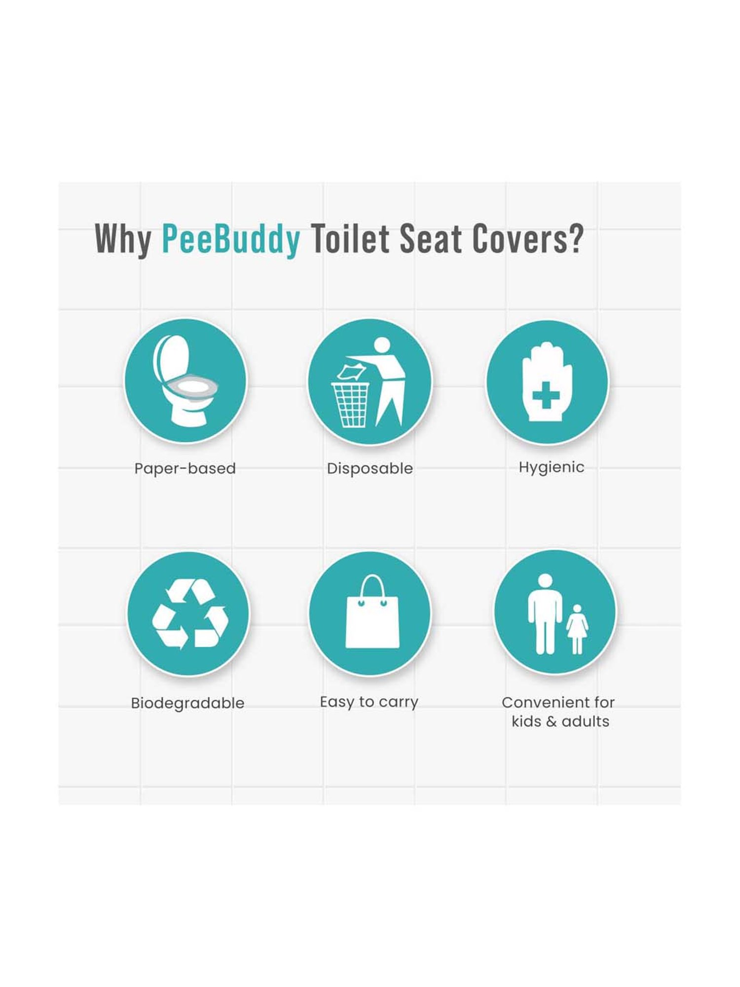 Pee Buddy Disposable Paper Toilet Seat Cover - 20 Pcs
