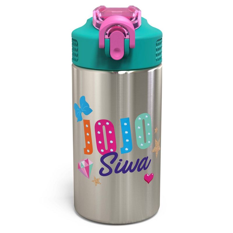 JoJo Siwa 15.5oz Stainless Steel Water Bottle Green/Pink - Zak Designs