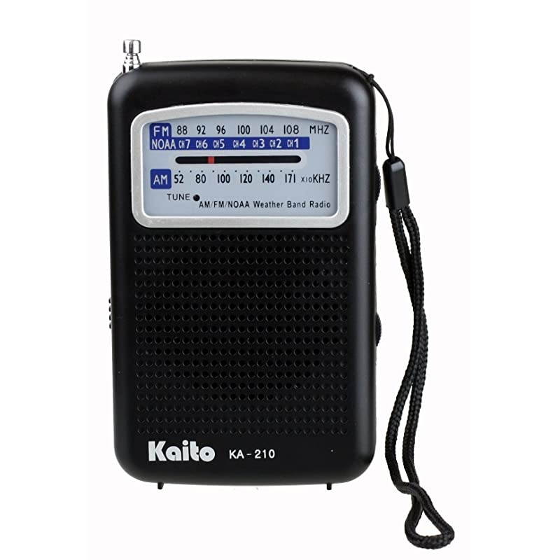 KA210 Pocket AM/FM NOAA Weather Radio, Black