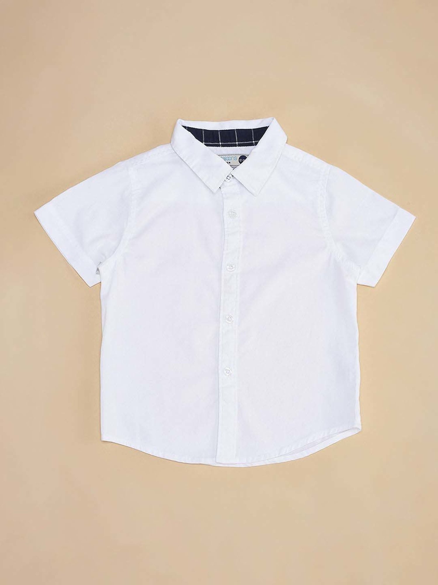 Pantaloons Baby White & Navy Cotton Regular Fit Shirt Set