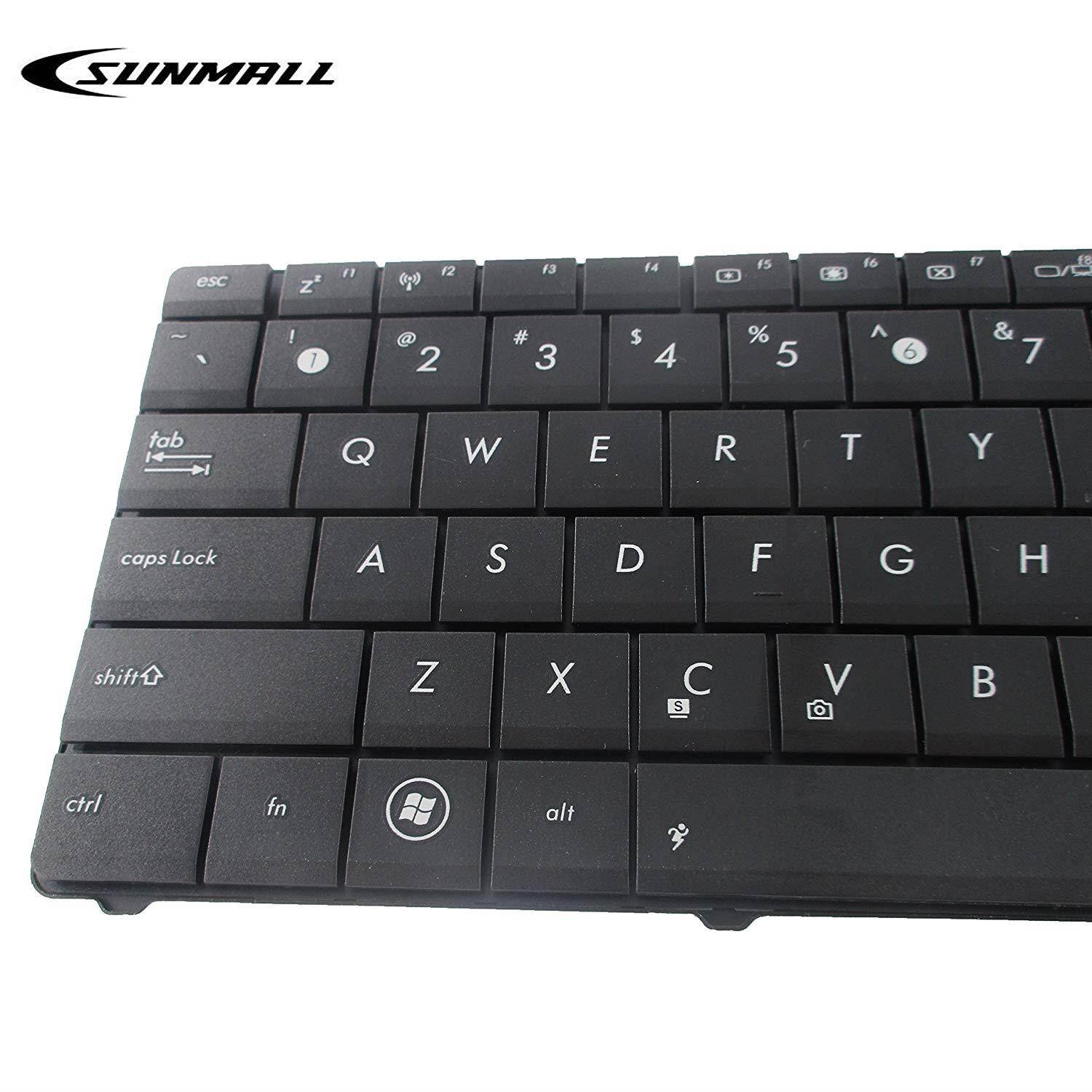 SUNMALL Keyboard Replacement Without Frame for Asus n53 k54l x55 x55u x55a x54c x54h x55vd x55c r500 f55 f75 Series Laptop Black US Layout(6 Months Warranty)