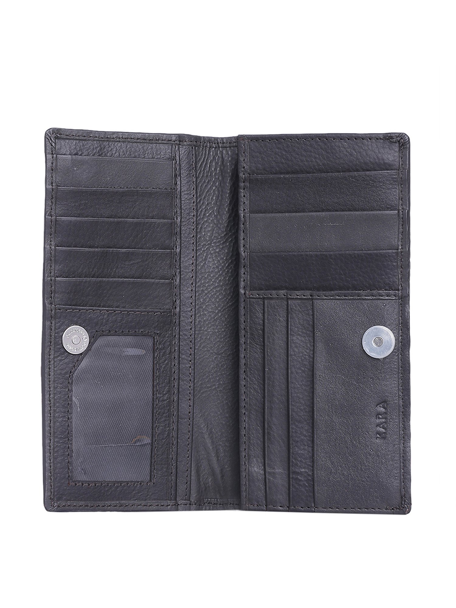 Kara Black Solid Bi-Fold Wallet for Women