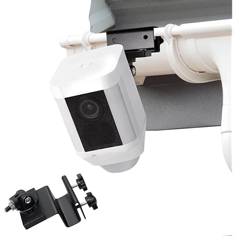 Weatherproof Gutter Mount Compatible with Ring Spotlight Cam Battery amp Wired Ring Stick Up Cam Battery amp Wired and Ring Solar Panel with Universal Adapters Black