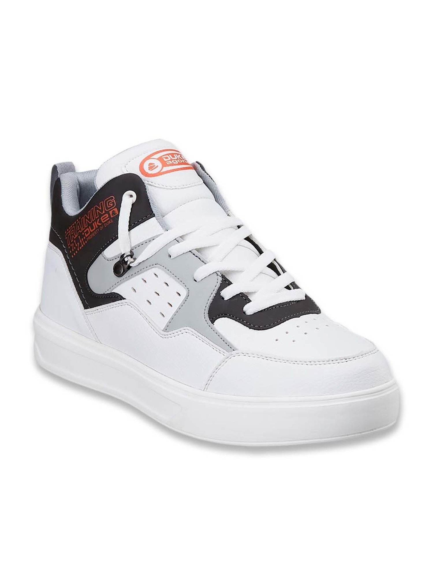 Duke Men's White Ankle High Sneakers