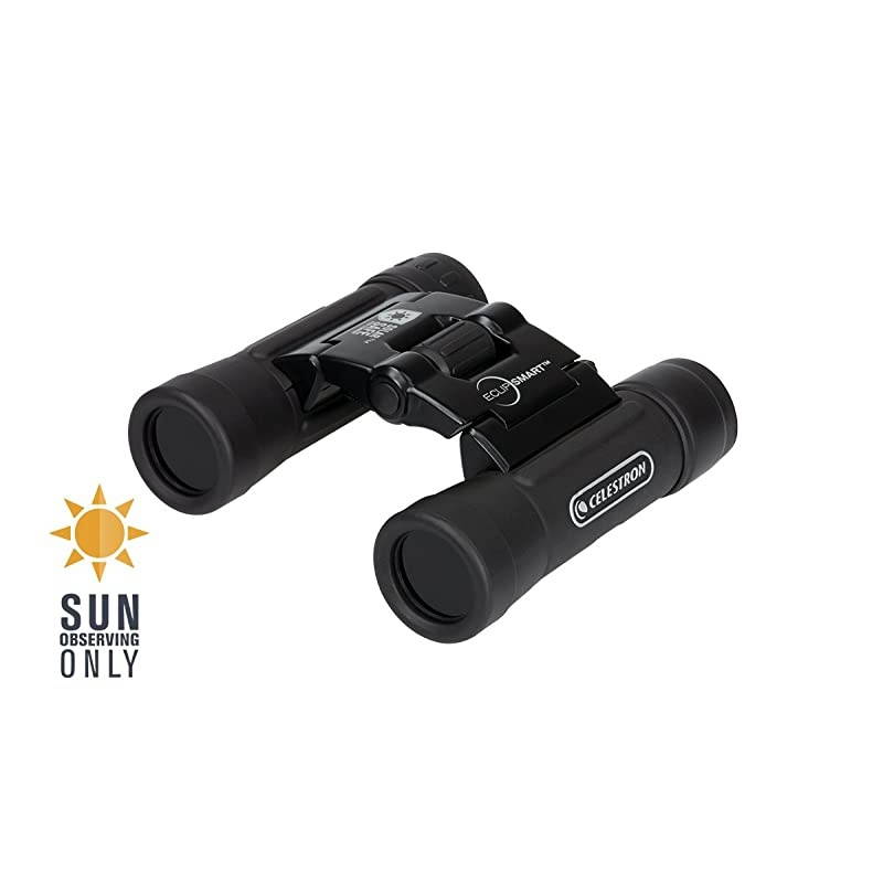 EclipSmart 10x25 Solar Binocular - Safe Solar Viewing - ISO 12312-2 Compliant Sun Binoculars - View the Solar Eclipse and Sunspots Safely - Compact Travel Size