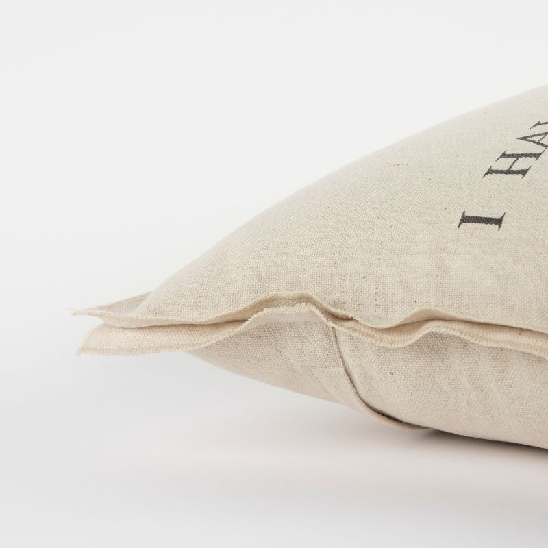 Oversized 'My Soul Loves' Quote Poly Filled Square Throw Pillow Neutral - Rizzy Home