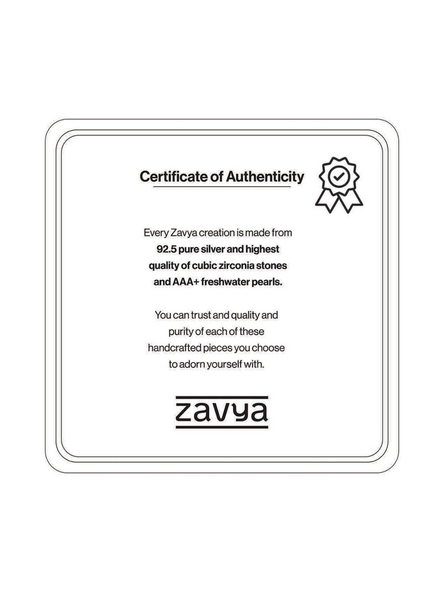 Zavya 92.5 Sterling Silver CZ Studded Rhodium-Plated Hanging Stud Earrings for Women