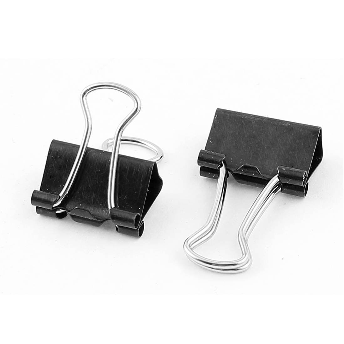 24 Pcs 15mm Metal Desk Paper Document Office Stationery Binder Clips Black