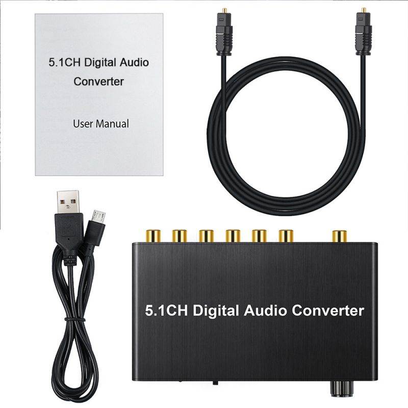 5.1 Audio Decoder Digital Audio Converter Fiber Cable Digital Optical Coax to RCA Audio Converter