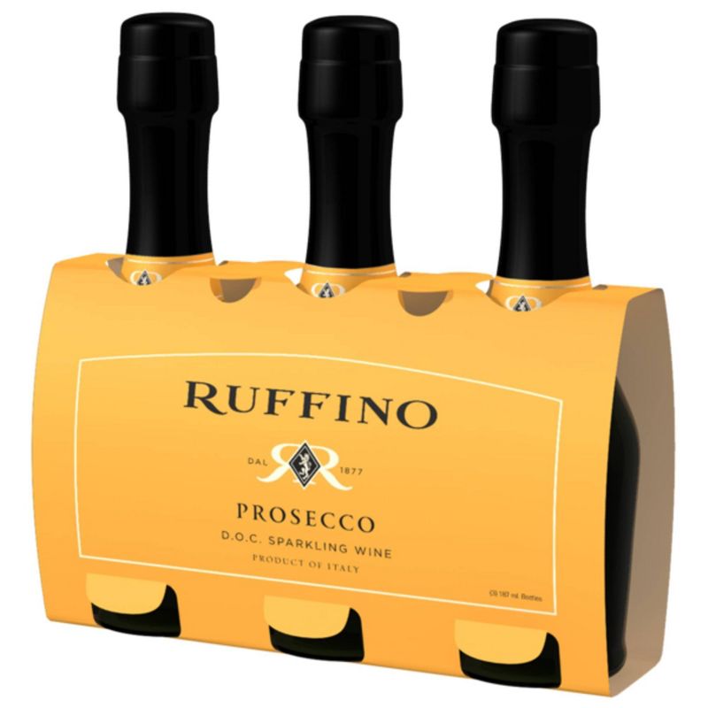 Ruffino Prosecco DOC Italian White Sparkling Wine - 3pk/187ml Bottles