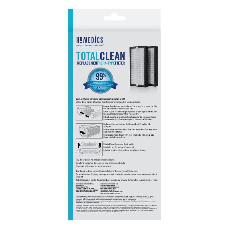 HoMedics Desktop Air Purifier Hepa Replacement Filter