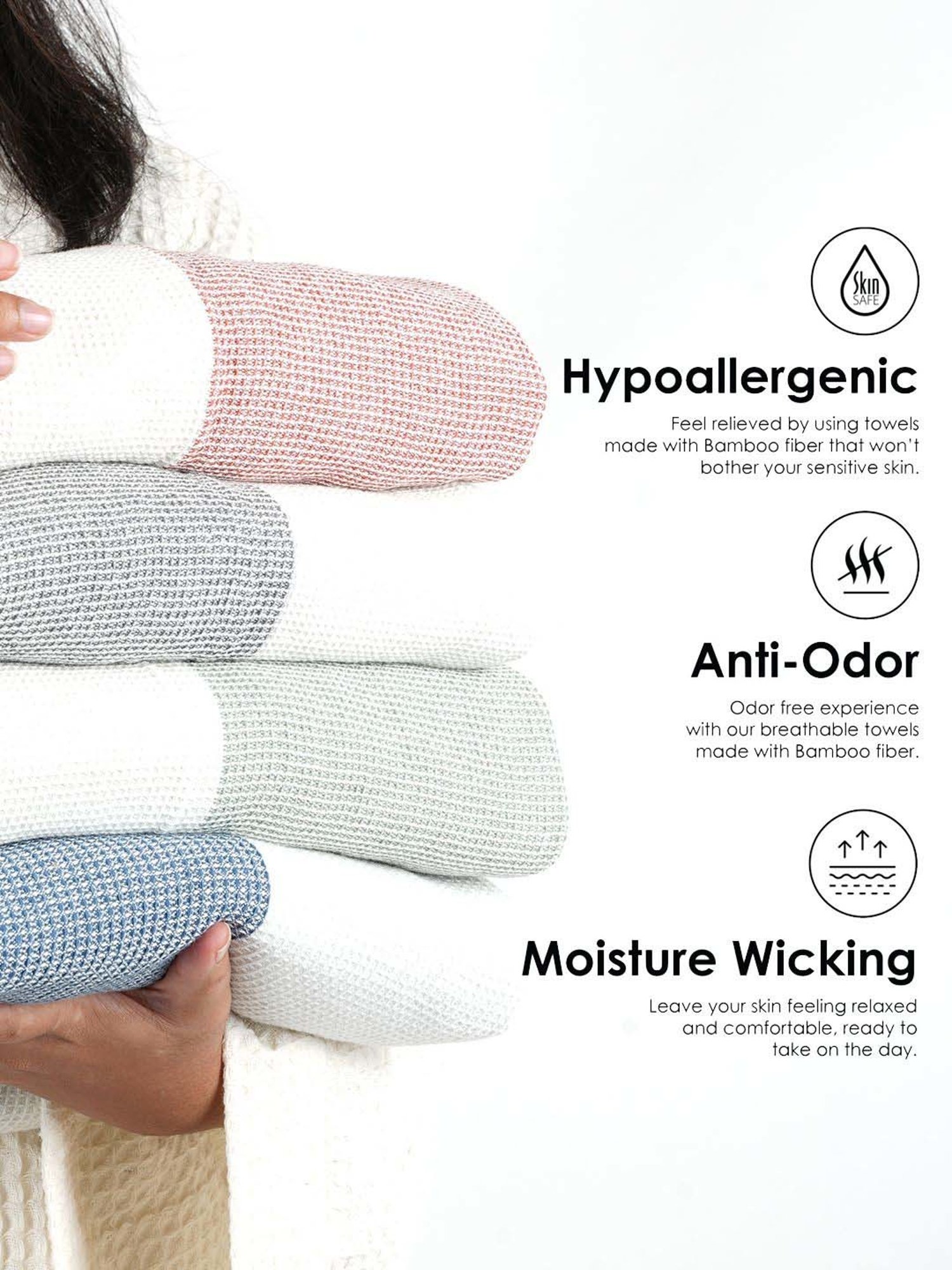 Doctor Towels Denim Blue 400 GSM Bamboo Waffle Bath Towel - Gift Box