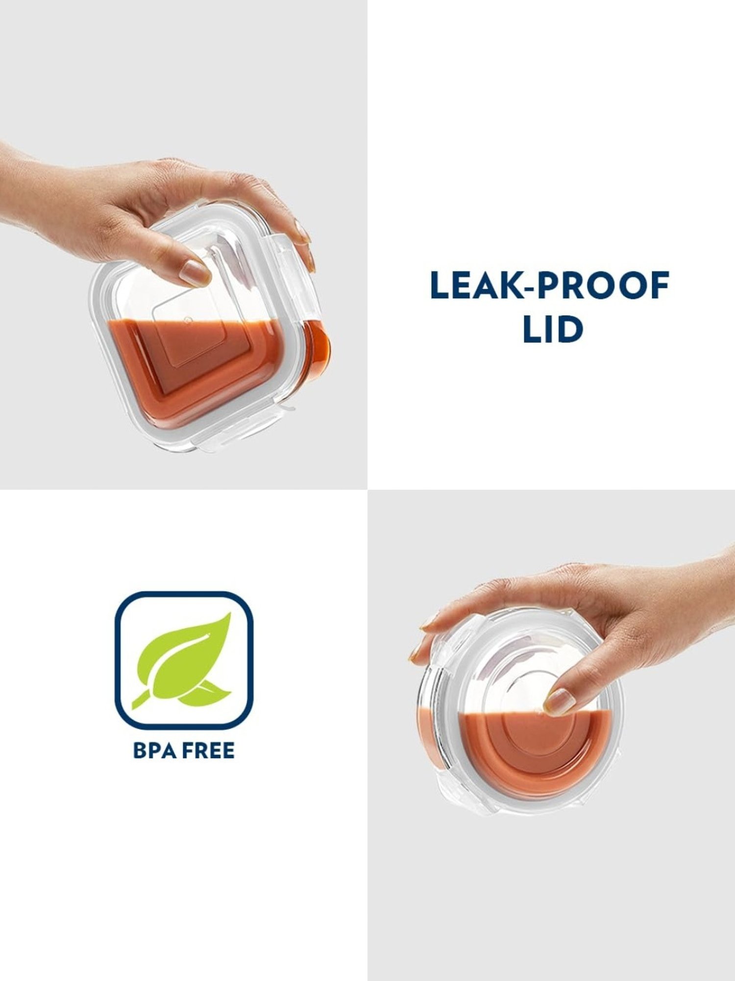 Borosil Glass Daisy Tiffin Box with Microwave Safe Set of 4 (Green , 320 ml)