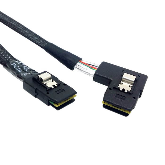 Plugadget 90 degree Right Left angle L type SATA cable Mini SAS Cable Mini SAS 36P to 36 Pin SFF-8087 to SFF8087 HD Data Cable 0.8M