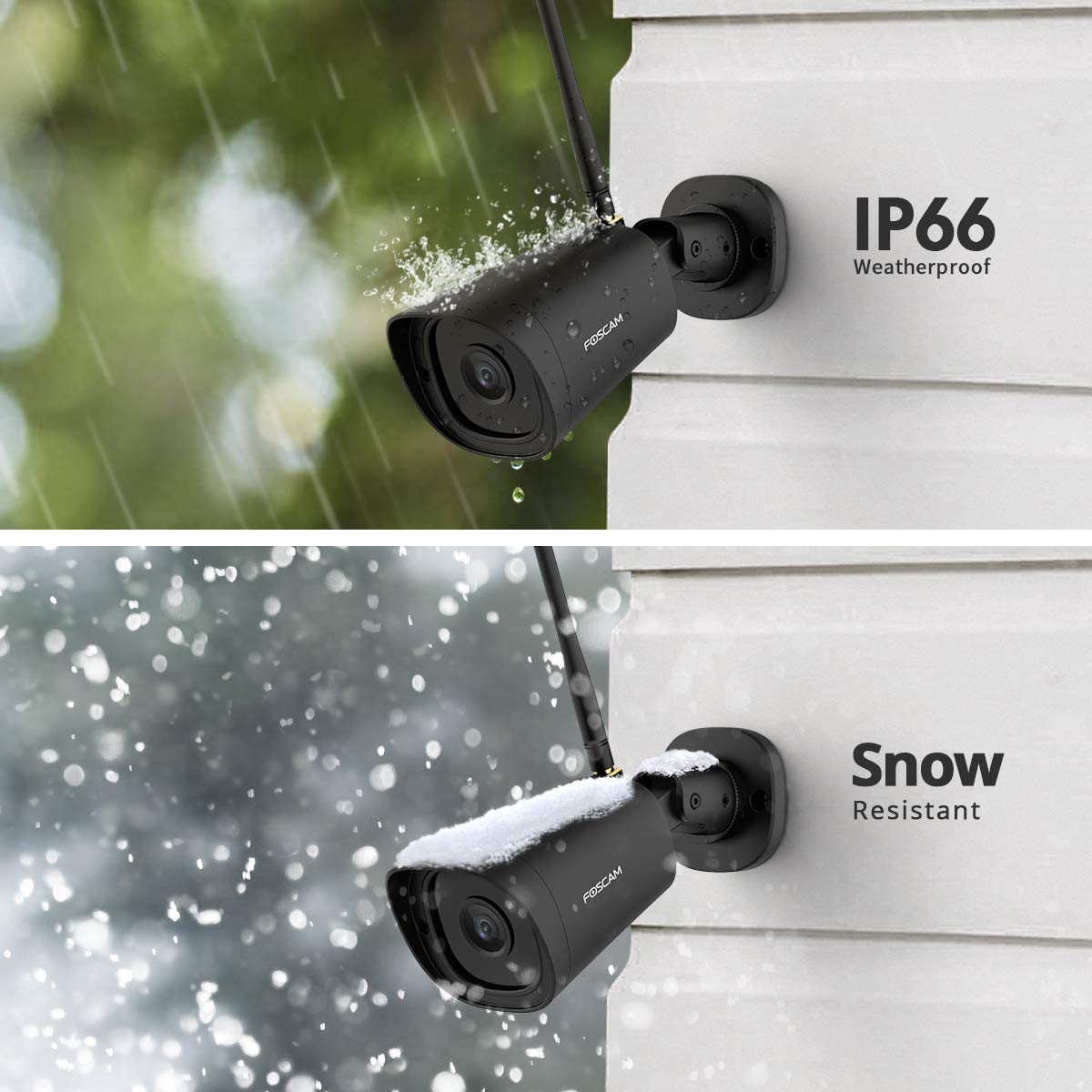 Outdoor WiFi Camera, Foscam 1080P WiFi Security Camera with Human Detection, Night Vison, IP66 Waterproof, 2-Way Audio, Compatible with Alexa, Cloud Service Available