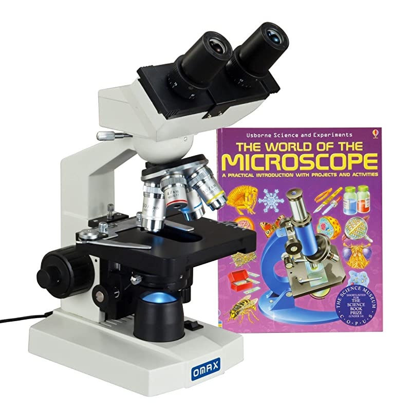 40X-2000X Binocular Lab Compound LED Microscope with Microscope Book