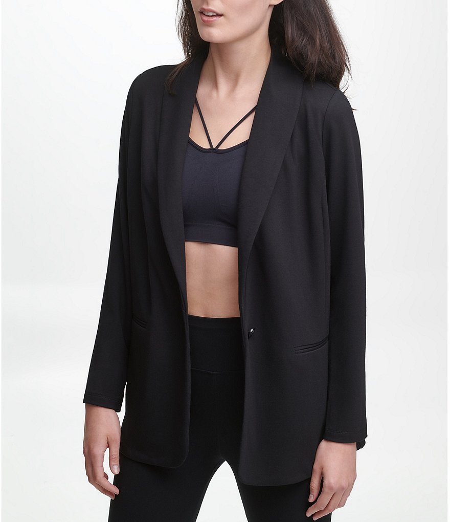 DKNY Sport Long Sleeve Yoga Knit Blazer