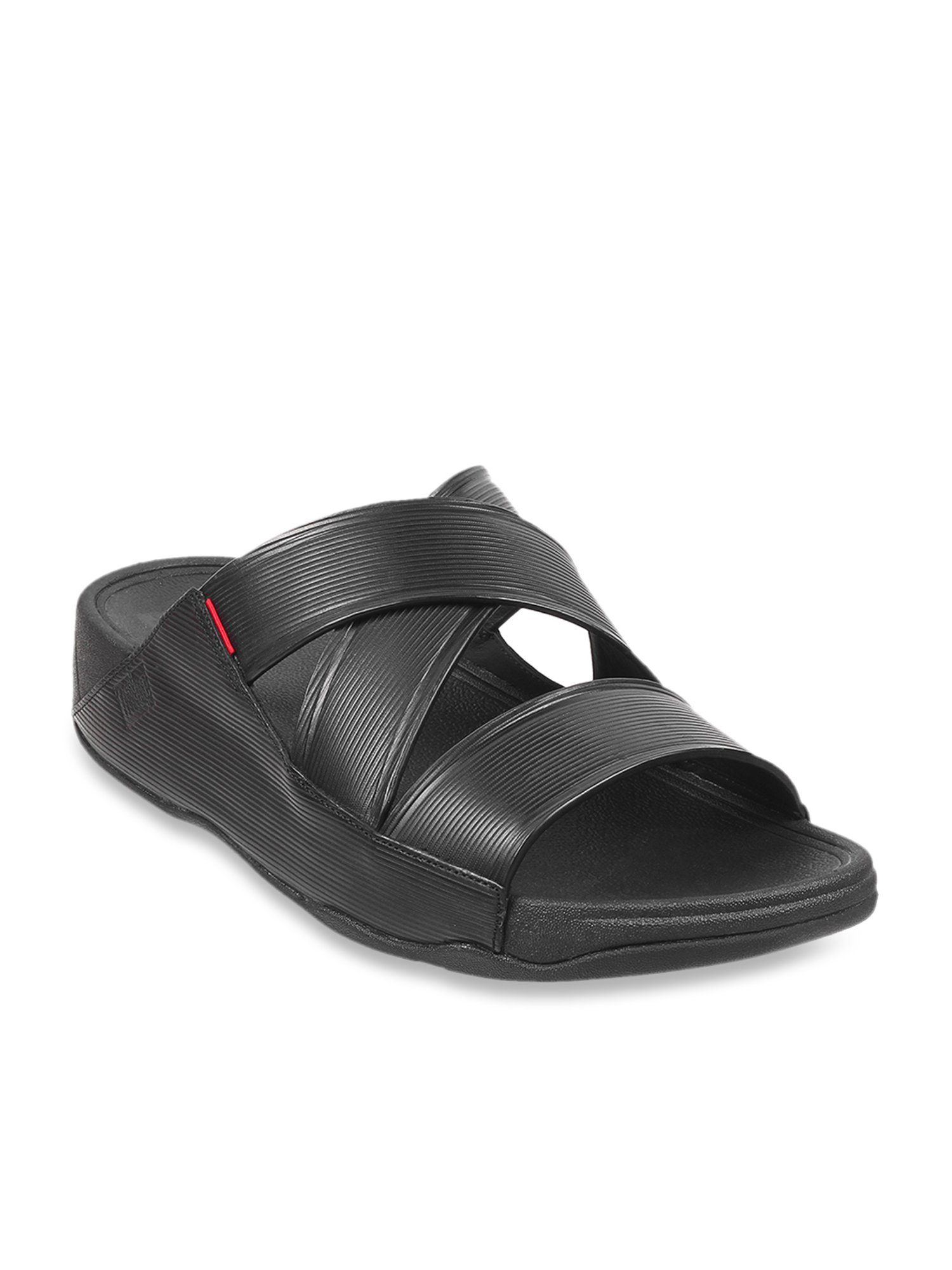 FitFlop Men's Black Cross Strap Sandals