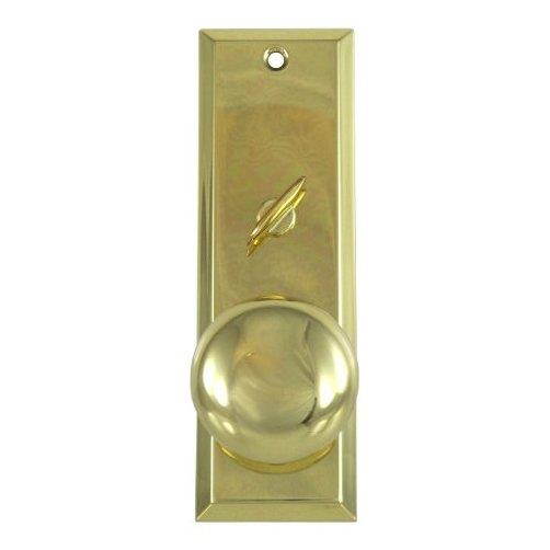 Tuff Stuff, 3002, Escutcheon Plate 2-1/4" X 7" With Solid Brass Door Knob & Zinc Alloy Turner Polished Brass US3, For Marks Thru Bolted Mortise Lock