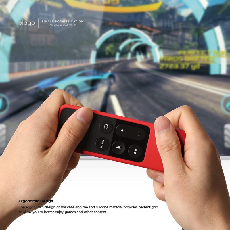 elago R1 Silicone Case Compatible with Apple TV 4K 4th and 5th Generation Siri Remote Control - Red