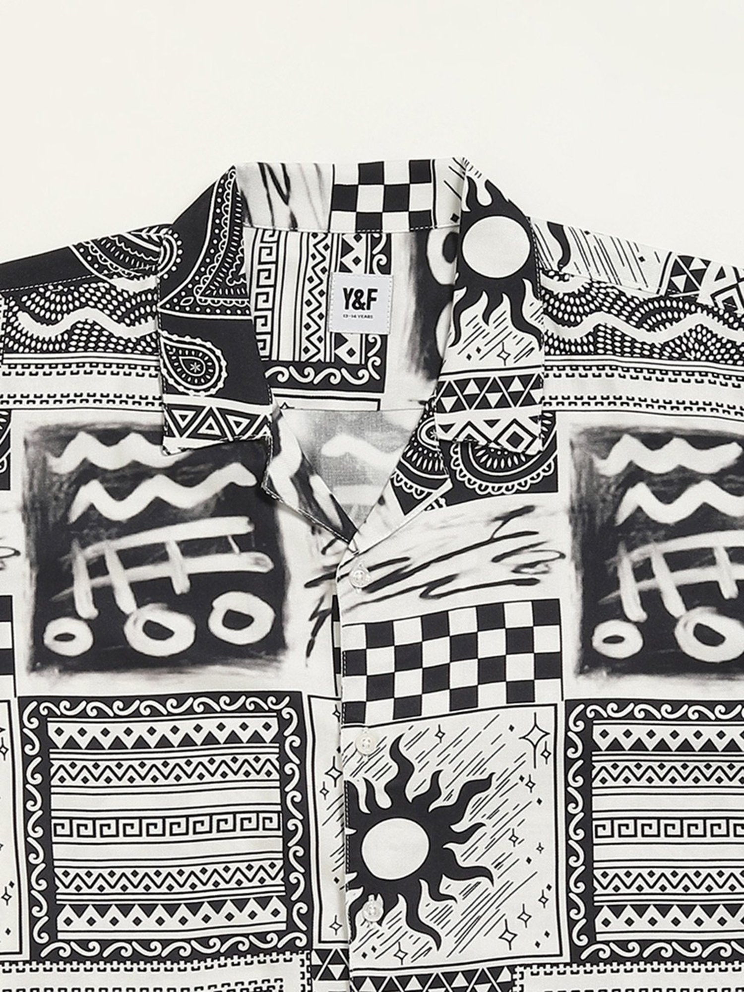 Y&F Kids by Westside Black Geometrical Print Shirt