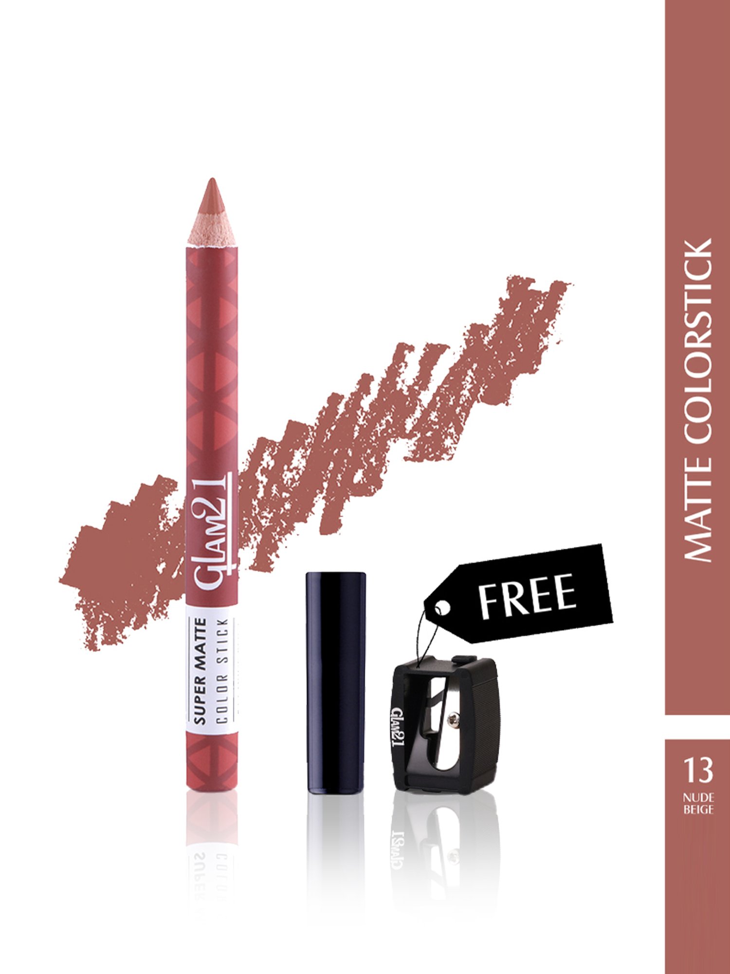 Glam21 Super Matte Color Stick with Sharpener 13 Nude Beige - 3.5 gm