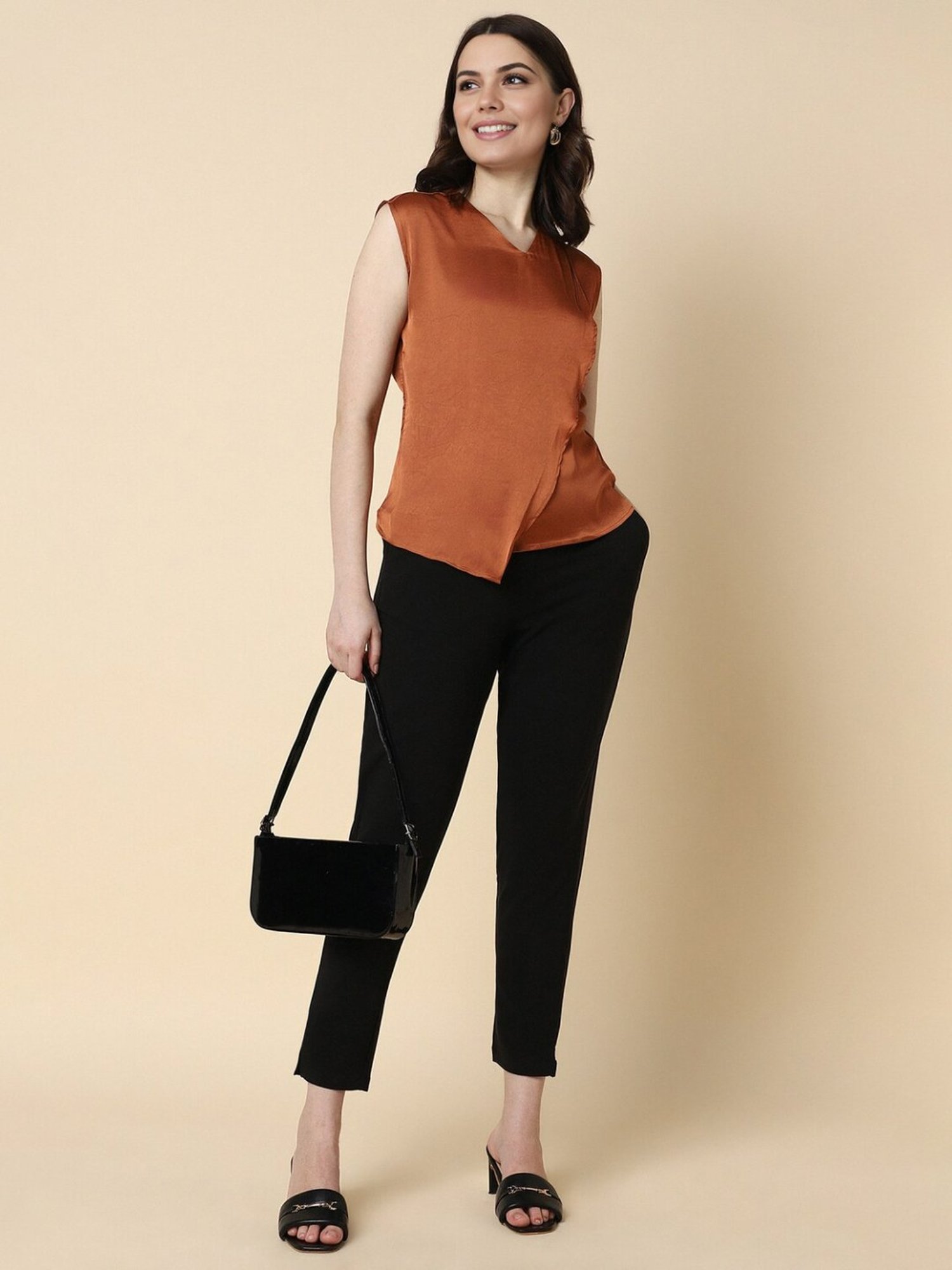 Allen Solly Brown Regular Fit Top