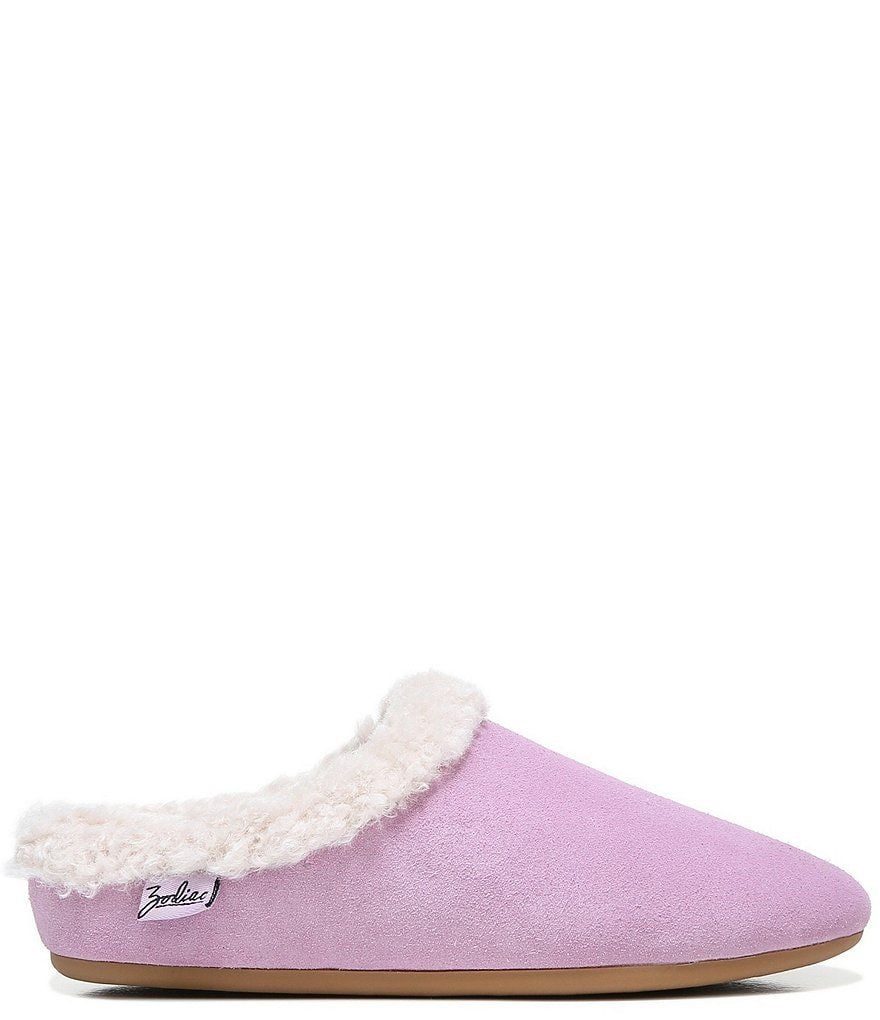 Zodiac Paloma Suede Faux Shearling Lined Slippers