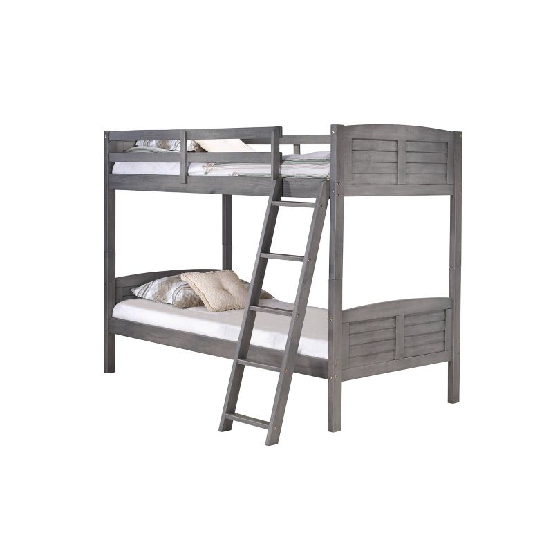 Twin/Twin Louver Bunk Bed Antique Gray - Donco Kids