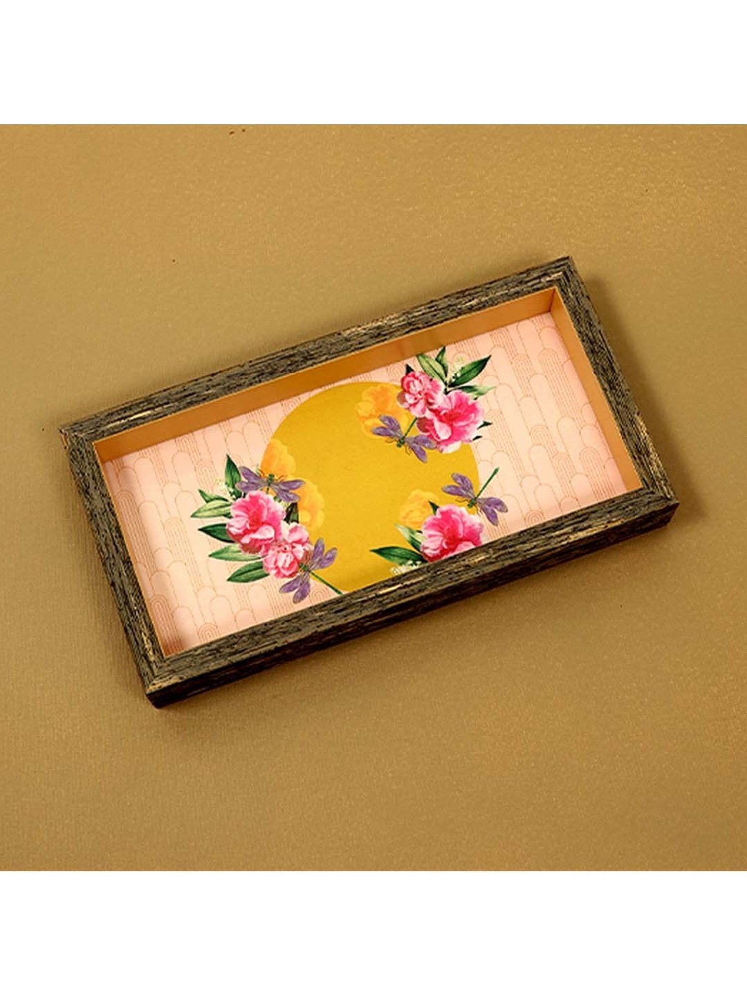 ICRAFT Mello Series Mustard & Brown Mdf Multi-Purpose Tray