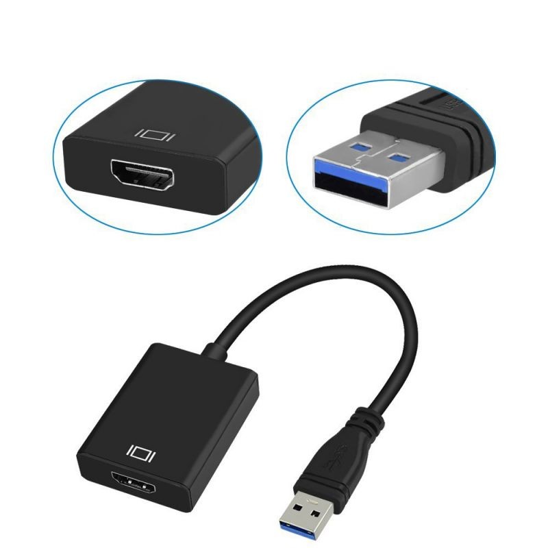 AY17A USB 3.0 to HDMI Converter Cable Display Graphic Adapter fr HDTV HD 1080P without Audio Support for Windows 7/8/10 PC