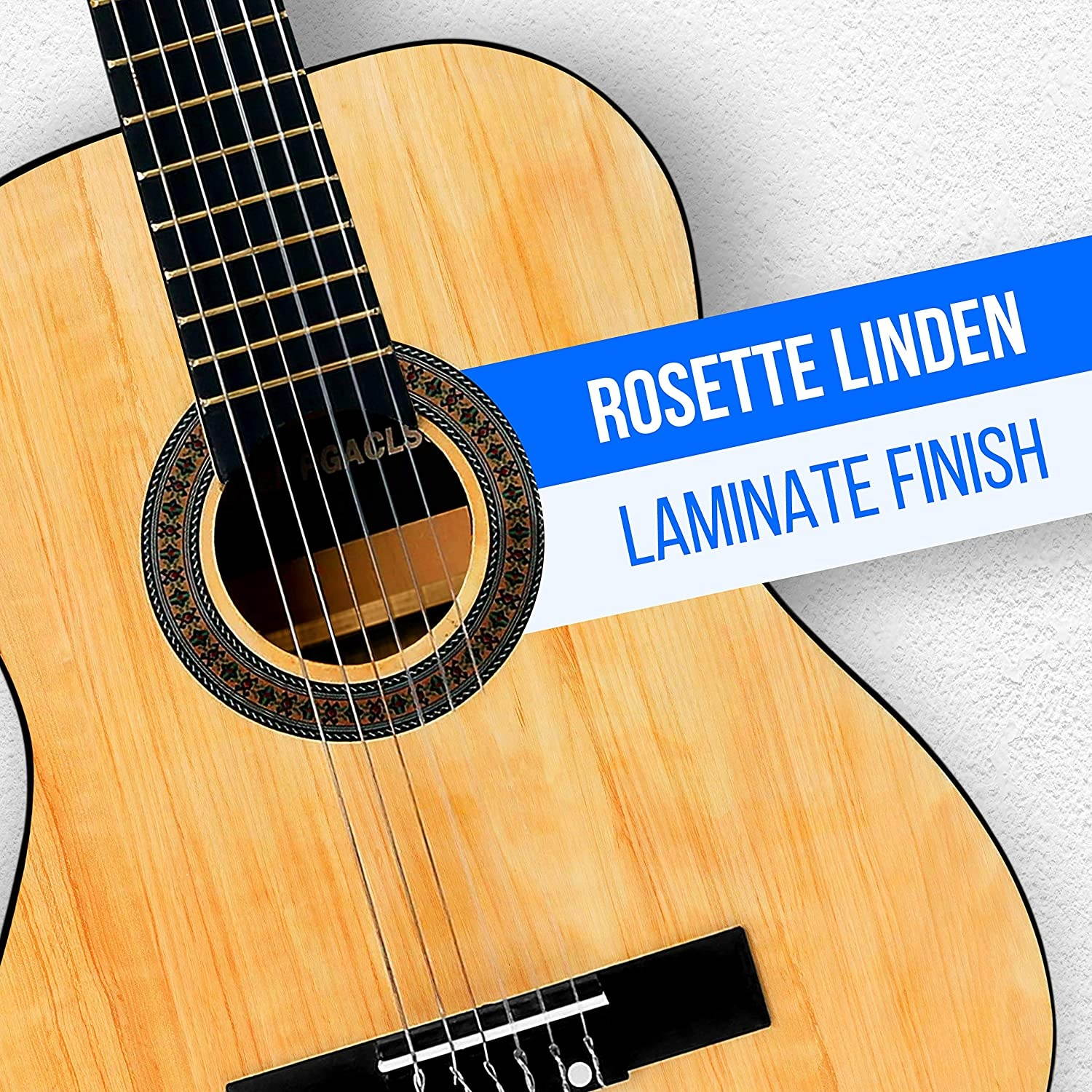 Beginner 30&rdquo; Classical Acoustic Guitar - 1/4 Junior Size 6 String Linden Wood Guitar w/ Gig Bag, Tuner, Nylon Strings, Picks, Strap, For Beginners, Adults - Pyle PGACLS30