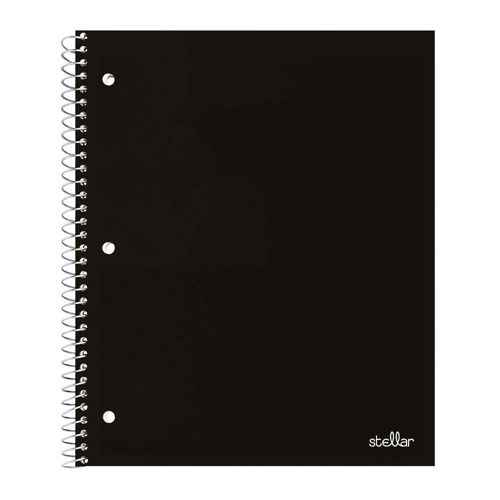 Office Depot&reg; Brand Stellar Poly Notebook, 8" x 11", 1 Subject, College Ruled, 200 Pages (100 Sheets), Black