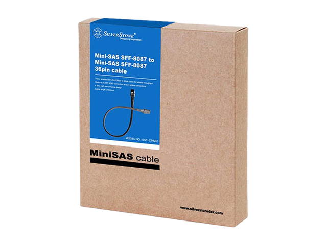 SilverStone 36 Pin Minisas Sff-8087 (Target) to SATA 7Pin (Host) + Sideband Cable 0.5M CPS03-RE Components Other RL-CPS03-RE