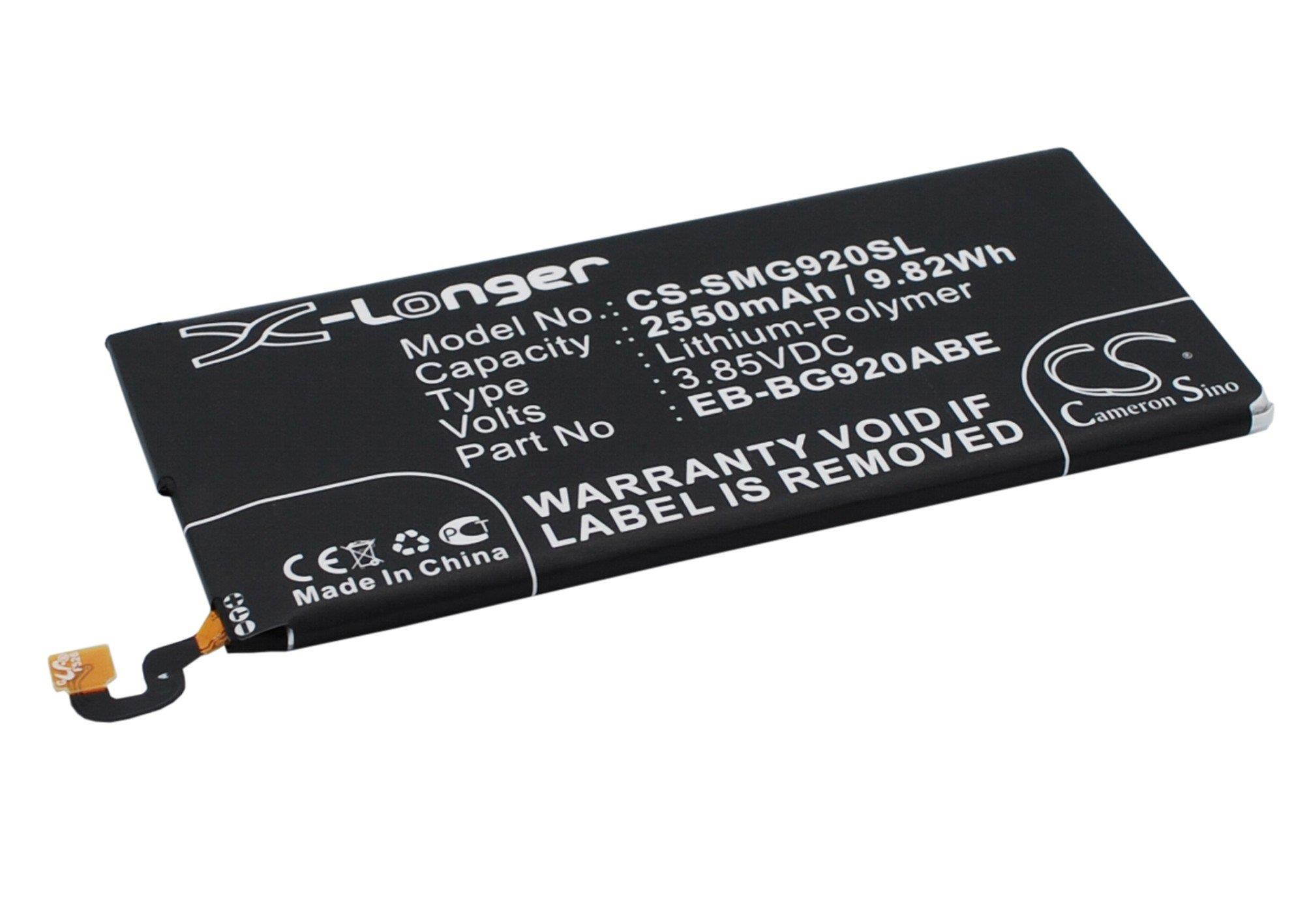 2550mAh / 9.82Wh Battery For SAMSUNG SM-G920R, SM-G920R4, SM-G920S, SM-G920T, SM-G920V,