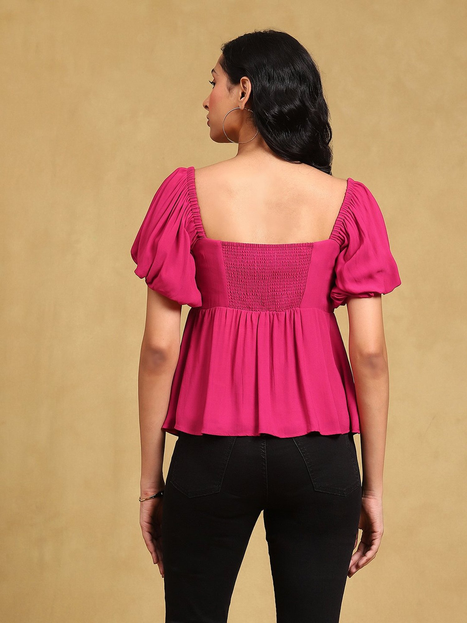 Label Ritu Kumar Pink Regular Fit Top